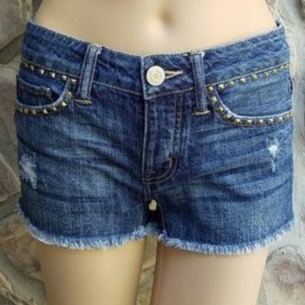 American Eagle Gold Studded Jean Shorts